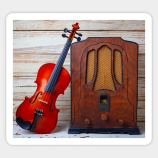 Violin And RCA Raido Sticker